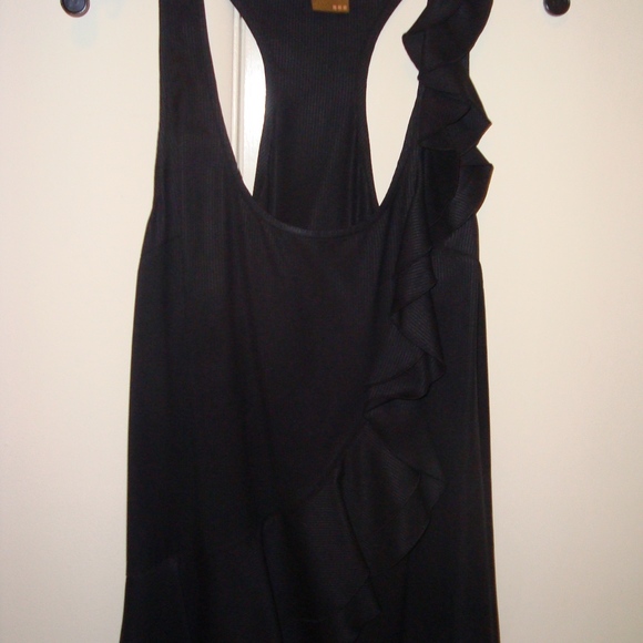 Ali Ro Black Ruffled Silk Sleeveless Tank Top Bouse SZ 12 - Picture 7 of 12